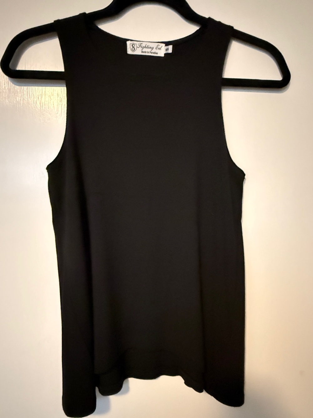 Fighting Eel Ribbed Basics Tank Oli in Black – Size S